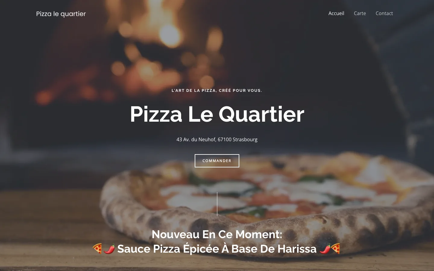 Site internet, Pizza Quartier